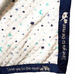 Just Born I Love You To The Moon Elephant Dots Security Lovey Blanket 29" X 39"